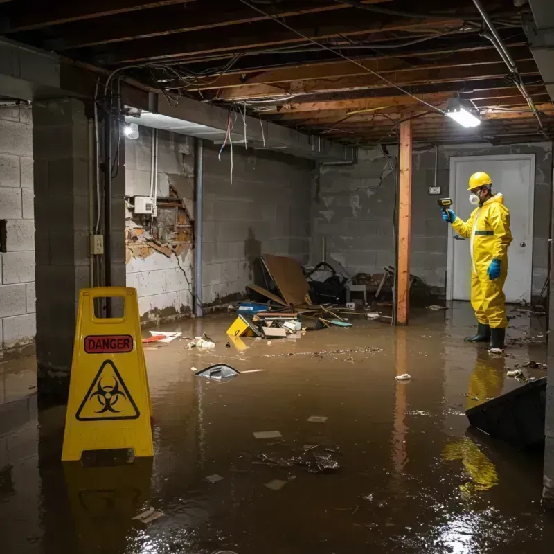 Flooded Basement Electrical Hazard in Walpole, MA Property